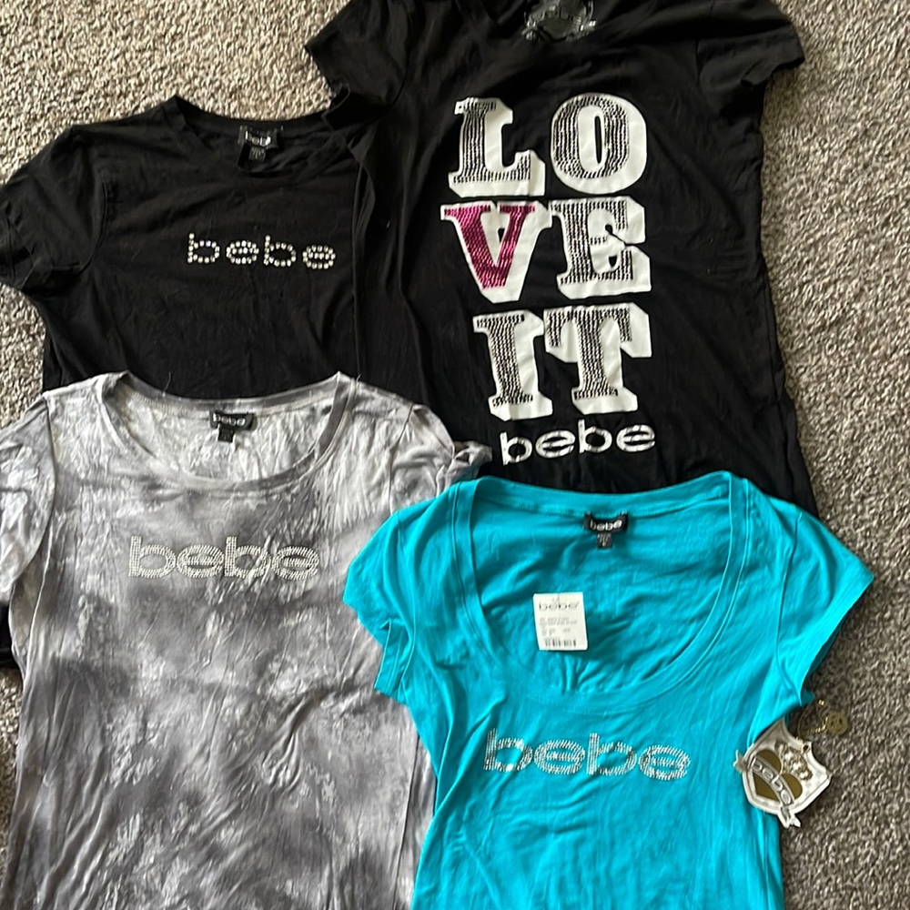 Vintage Bebe studded shirts size Large. 1 teal w/tags size Medium